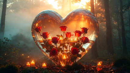 burning heart in the night