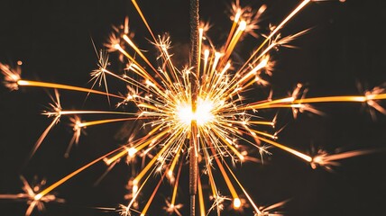Fototapeta premium Bright Sparkler Firework on a Dark Background