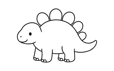 Fototapeta premium Cute dinosaur line art for kids coloring activities