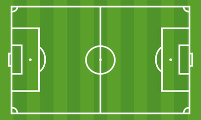 Cancha verde de fútbol soccer con marcas blancas © MariaFernanda