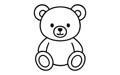 Obraz premium Cute outline of teddy bear in minimalist style for kids' designs