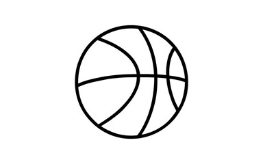 Minimalist line art basketball icon perfect for sports designs