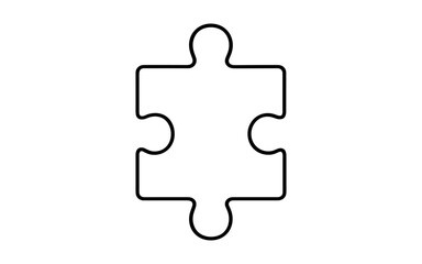 Simple black and white linear puzzle piece icon design