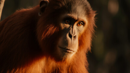Cute Monkey Portrait in Jungle	