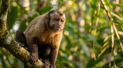 Cute Monkey Portrait in Jungle	