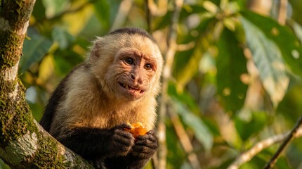 Cute Monkey Portrait in Jungle	