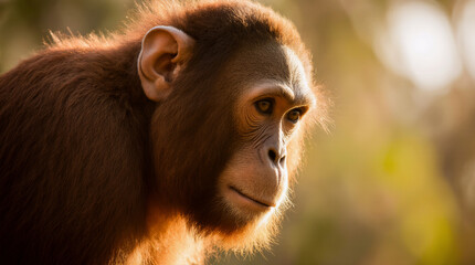 Cute Monkey Portrait in Jungle	
