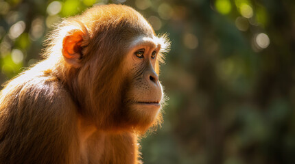 Cute Monkey Portrait in Jungle	