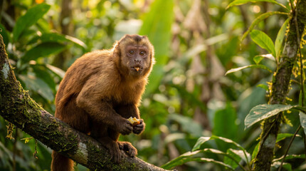 Cute Monkey Portrait in Jungle	