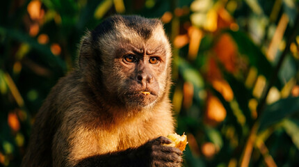 Cute Monkey Portrait in Jungle	