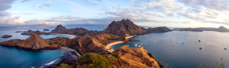 Padar Island in a morning sunrise. Komodo Island National Park, Labuan Bajo, Flores, Indonesia