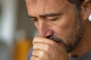 Pensive Man Deep In Thought