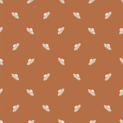 seamless vector pattern with small chamomile flowers on a terracotta background. ideal for fabric, packaging, wrapping paper, stationery, and decor.