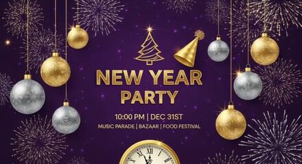 Festive New Year Eve Party Celebration Background