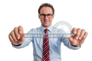 Engineer with Ruler and Protractor