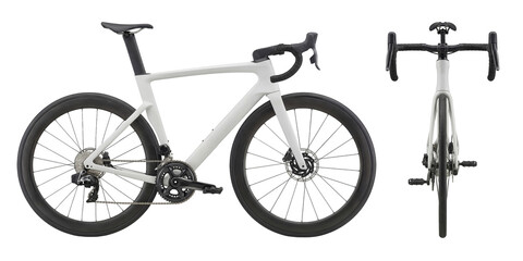 White Carbon Road Bicycle mockup on Isolated Background