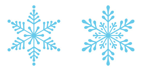 Minimal Blue Snowflake Icon – Winter, Cold, and Frozen Weather Symbol illustration Design
