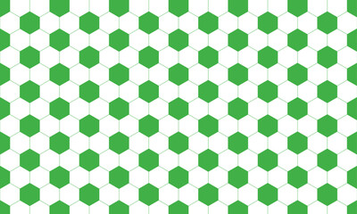 Fondo de fútbol soccer con hexágonos verdes sobre fondo blanco © MariaFernanda