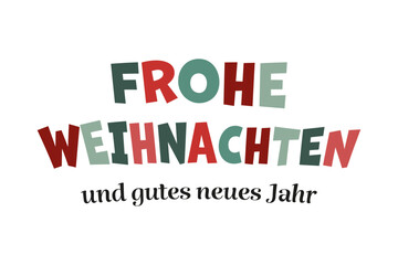 Naklejka na ściany i meble Frohe Weihnachten und gutes neues Jahr - Weihnachtsbanner auf transparentem Hintergrund