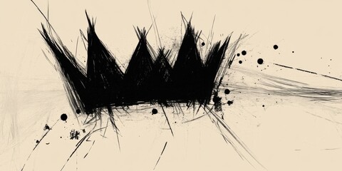 An Abstract Crown Illustration Featuring Sharp Edges and Dynamic Splashes of Colorful Elements