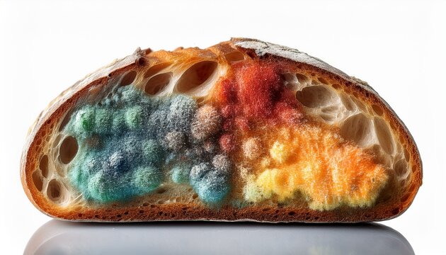Multicolored Mold On A Piece Of Bread