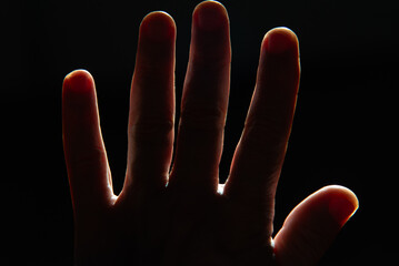 Open Hand in Intense Backlight