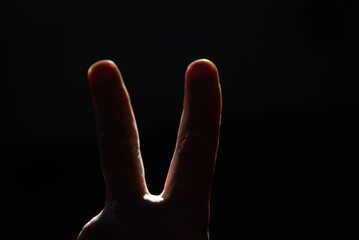 Backlit V-Sign for Victory