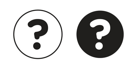 Doubts button icons, vector design. Silhouette and stroke icon collection