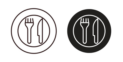 Food icons, vector design. Silhouette and stroke icon collection