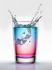 Colorful liquid splashing in glass creating dynamics