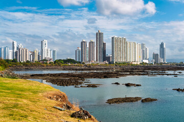 Modern skyscrapers along the Panama city waterfront, Panama