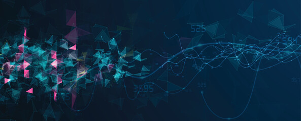 Technology abstract background with plexus digital elements