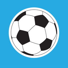 Pelota de fútbol soccer blanca con hexágonos negros con contorno blanco © MariaFernanda