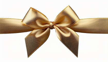 Isolated Golden Ribbon Bow