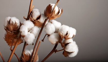 Cotton Plant Branch With Bolls