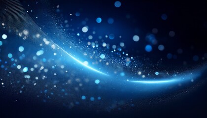 Dark Blue And Glow Particle Abstract Background