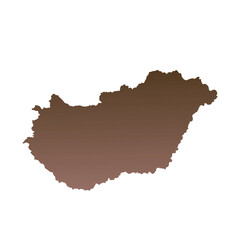 Map of Hungary, sign silhouette. World Map Globe. Vector Illustration isolated on white background. Europe continent.