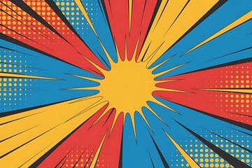 Comic book pop art strip radial backdrop