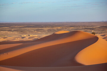 Camels Caravan and People in the Sahara Desert Photo, Merzouga Morocco