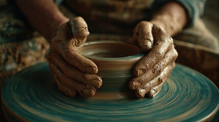 Pottery Maker with Blue Clay