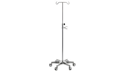 Medical iv stand pole equipment for intravenous fluid infusion therapy in hospital or clinic setting isolated on transparent background