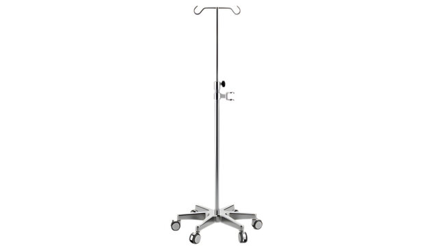 Medical iv stand pole equipment for intravenous fluid infusion therapy in hospital or clinic setting isolated on transparent background