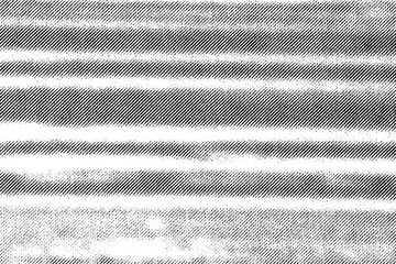 Macro halftone of soft horizontal cloud bands and haze, streaked sky layers rendered in black ink on a transparent background.