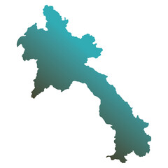 Fototapeta premium Map of Laos, sign silhouette. World Map Globe. Vector Illustration isolated on white background. Asian continent.