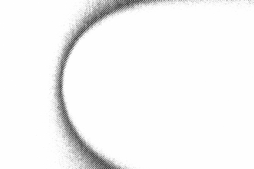 Macro halftone arc formed by soft diagonal shading on a transparent background. Smooth tonal fade creating a clean, minimal abstract curve.