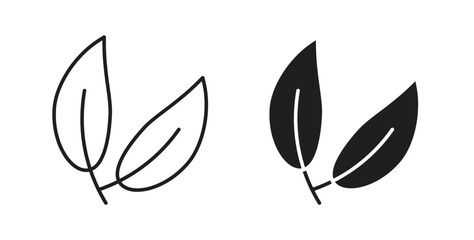 Vegan icons, vector design. Silhouette and stroke icon collection