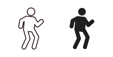 Walk icons, vector design. Silhouette and stroke icon collection
