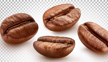 Obraz premium Coffee Beans Isolated On A Transparent Background