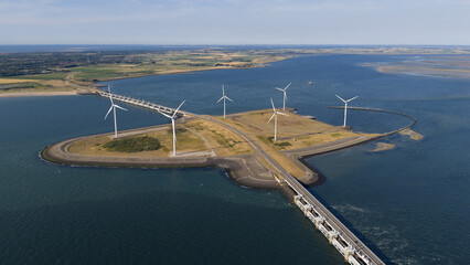 Neeltje Jans Delta Works Storm Surge Barrier Aerial View