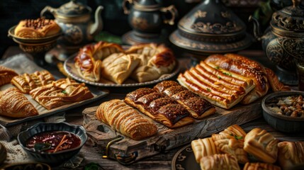A table adorned with Turkish delight and baklava